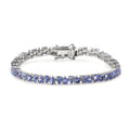 TLV Tanzanite Tennis Bracelet in Platinum Over Sterling Silver (6.50 In) (9.60 g) 7.40 ctw - Sticky add to cart bar