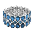 Blue Glass Bracelet in Silvertone (6.50-7.0In) - Sticky add to cart bar