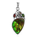 Artisan Crafted Canadian Ammolite and Multi Gemstone Pendant in Sterling Silver 0.65 ctw - Sticky add to cart bar