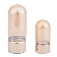 Set of 2 Warm Led Lantern - Smoke Gray & Amber (3 AAA battery not included)