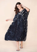 TAMSY Black 100% Rayon V-Neck Kaftan (One Size Fits Most) - Sticky add to cart bar
