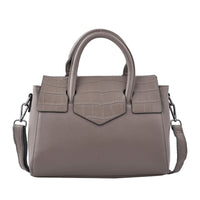 Black Color Stone Embossed Pattern Genuine Leather Convertible Bag (11.81"x4.33"x8.66") with handle and Shoulder Straps