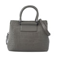 Black Crocodile Embossed Pattern Genuine Leather Convertible Bag (11.42"x4.33"x9.06") with Handle and Shoulder Straps - Sticky add to cart bar