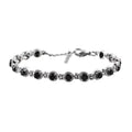 Thai Black Spinel Cluster Bracelet in Stainless Steel (6.50-8.00In) 4.75 ctw | Tarnish-Free, Waterproof, Sweat Proof Jewelry - Sticky add to cart bar