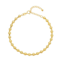 18K Yellow Gold Diamond-Cut Beaded Bracelet (6.50-8.00In) 3.70 Grams