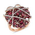 GP AMORE Collection Orissa Rhodolite Garnet, Multi Gemstone Ring in Vermeil RG and Platinum Over Sterling Silver (Size 10.0) (9.90 g) 9.40 ctw - Sticky add to cart bar