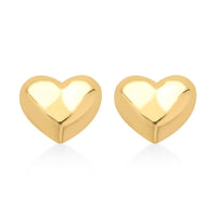 18K Yellow Gold Heart Stud Earrings 0.60 Grams