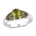 Italian Natural Vesuvianite Ring in Platinum Over Sterling Silver (Size 10.0) 1.25 ctw - Sticky add to cart bar