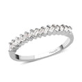 Diamond Half Eternity Band Ring in Platinum Over Sterling Silver 0.25 ctw - Sticky add to cart bar