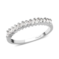 Diamond Half Eternity Band Ring in Platinum Over Sterling Silver 0.25 ctw