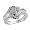 Diamond Ring in Platinum Over Sterling Silver (Size 9.0) 0.50 ctw - Sticky add to cart bar