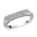 Diamond Three row Band Ring in Sterling Silver 0.25 ctw - Sticky add to cart bar