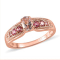 Premium Marropino Morganite, Morro Redondo Pink Tourmaline Ring in Vermeil RG Over Sterling Silver (Size 10.0) 0.50 ctw - Sticky add to cart bar