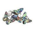 Simulated Pearl and Abalone Shell Butterfly Brooch in Silvertone - Sticky add to cart bar