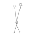 Rhodium Over Sterling Silver Adjustable Bolo Slider 1mm Snake Chain with 11mm Lobster Lock - Sticky add to cart bar
