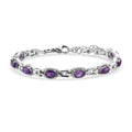 Amethyst Bracelet in Stainless Steel (6.50 In) 3.75 ctw - Sticky add to cart bar
