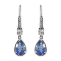 Brazilian Blue Petalite and White Zircon Dangling Earrings in Platinum Over Sterling Silver 2.35 ctw - Sticky add to cart bar