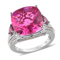 Radiant Orchid Quartz and Multi Gemstone Ring in Platinum Over Sterling Silver (Size 10.0) 11.35 ctw - Sticky add to cart bar