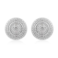 White Diamond Earrings in Sterling Silver, Stud Earrings For Women 0.05 ctw