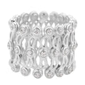 Moissanite Concertina Band Ring in Sterling Silver 10.50 Grams 1.00 ctw - Sticky add to cart bar