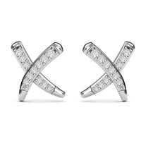 Rachel Galley 14K White Gold Diamond G-H I1 Kiss X Molto Earrings 0.20 ctw