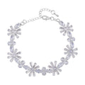Austrian Crystal Floral Bracelet in Silvertone (7.5-9.5In) - Sticky add to cart bar