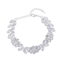 Austrian Crystal Cluster Bracelet in Silvertone (7.5-9.5In)