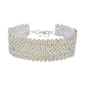 Aurora Borealis Austrian Crystal Cluster Bracelet in Silvertone (7.5-9.5In) - Sticky add to cart bar