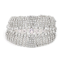 Austrian Crystal Cluster Bracelet in Silvertone (7.5-9.5In)