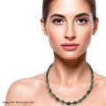 Connemara Marble Beaded Necklace 18 Inches in Rhodium Over Sterling Silver 150.00 ctw - Sticky add to cart bar