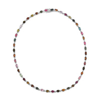 Multi-Tourmaline Necklace 18 Inches in Platinum Over Sterling Silver 17 Grams 22.10 ctw