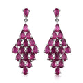 Niassa Ruby (FF) Dangling Earrings in Platinum Over Sterling Silver 10.40 ctw - Sticky add to cart bar