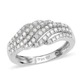 Diamond Cluster Ring in Platinum Over Sterling Silver 0.33 ctw - Sticky add to cart bar