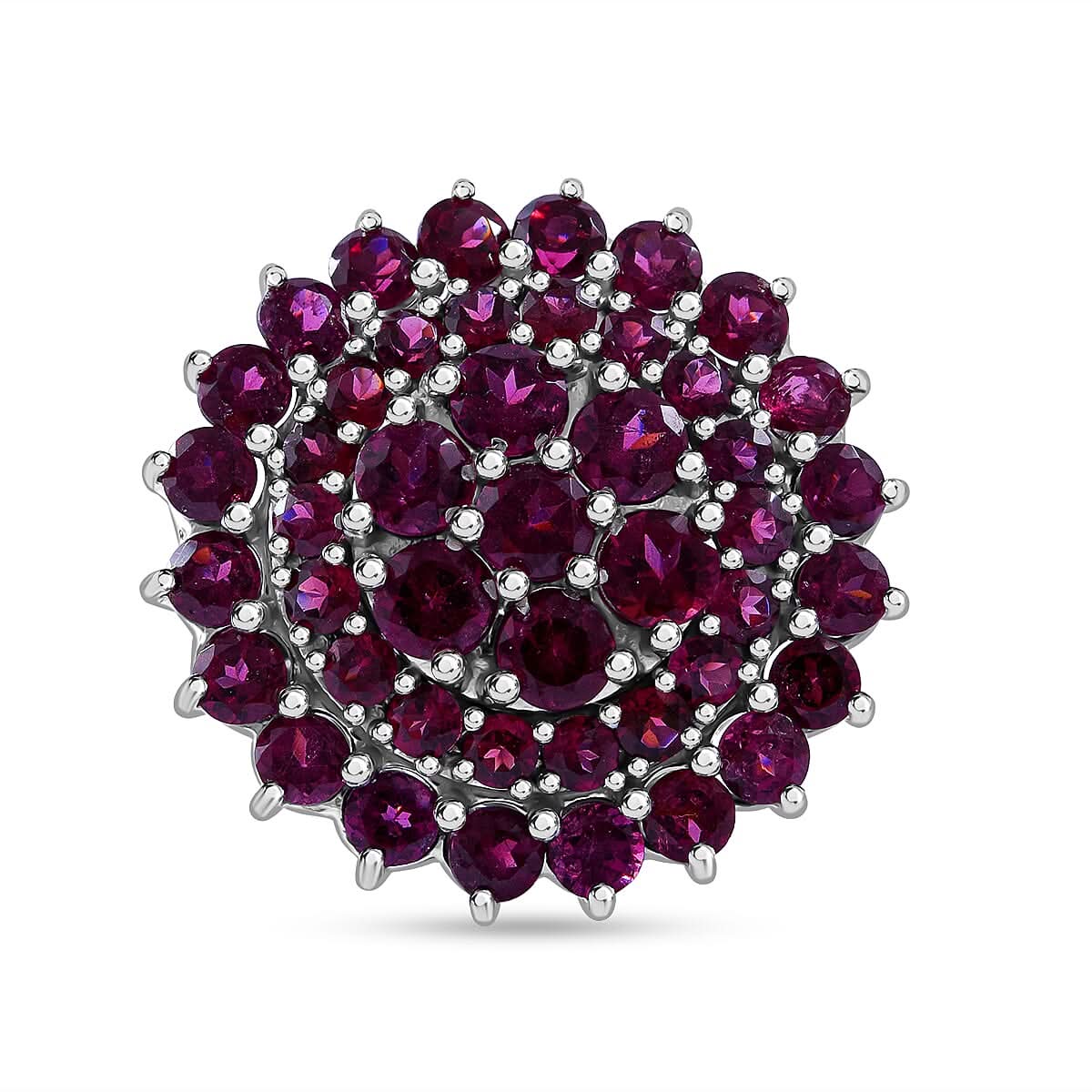 Orissa Rhodolite Garnet Ring in Platinum Over Sterling Silver (Size 10.0) 7.50 ctw