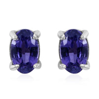 Madagascar Purple Sapphire Stud Earrings in Platinum Over Sterling Silver 0.60 ctw
