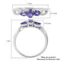 Madagascar Purple Sapphire 3 Stone Ring in Platinum Over Sterling Silver 0.65 ctw - Sticky add to cart bar