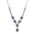 AAA Tanzanite and White Zircon 3.75 ctw Necklace in Platinum Over Sterling Silver 20 Inches - Sticky add to cart bar