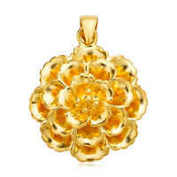 24K Yellow Gold Electroform Flower Pendant 1.3 Grams