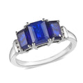 Tanzanian Blue Spinel (DF), Natural White Zircon 3 Stone Ring in Platinum Over Sterling Silver (Size 10.0) 2.75 ctw - Sticky add to cart bar