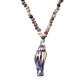 Multi Color Ceramic Beaded Whistle Pendant Necklace in Silvertone 22-24 Inches - Sticky add to cart bar