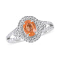 Premium Viceroy Spessartine Garnet and Natural White Zircon Split Shank Ring in Platinum Over Sterling Silver 1.75 ctw - Sticky add to cart bar