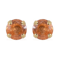 Luxoro 10K Yellow Gold Premium Viceroy Spessartine Garnet Solitaire Stud Earrings 1.00 ctw