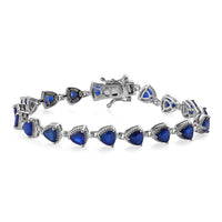 Tanzanian Blue Spinel (DF) Link Bracelet in Platinum Over Sterling Silver (6.50 In) 9.50 Grams 9.00 ctw