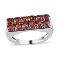 Mozambique Garnet Ring in Stainless Steel 1.75 ctw