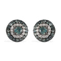 Narsipatnam Alexandrite and White Zircon Double Halo Stud Earrings in Platinum Over Sterling Silver 0.90 ctw - Sticky add to cart bar