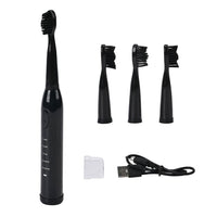 Black Electric Toothbrush with 4 Replaceable (7.4"x0.98")