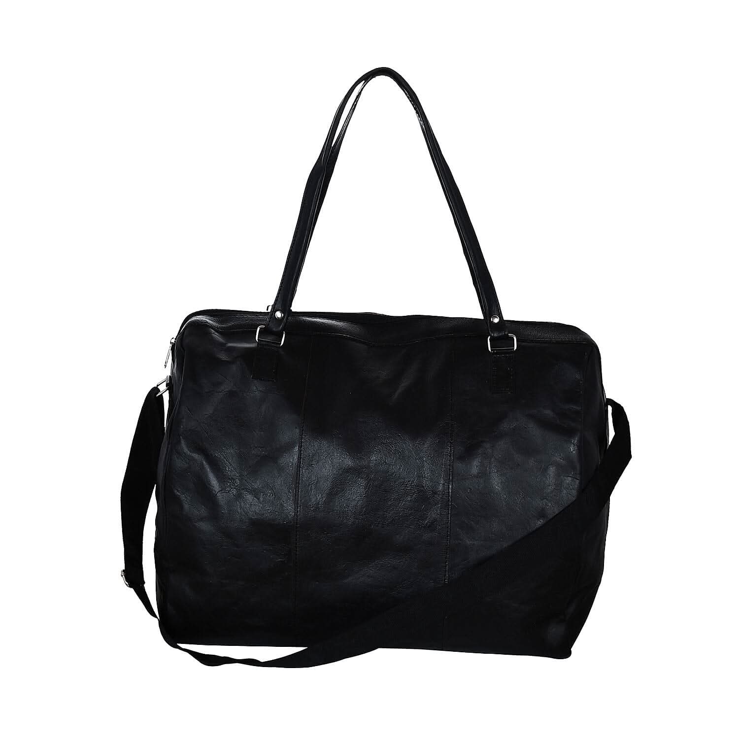Closeout Deal Black Genuine Cow Leather Duffle Bag