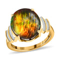 Luxoro 10K Yellow Gold Canadian Ammolite and Diamond Ring 4.75 ctw - Sticky add to cart bar