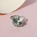 AAA Concave Cut Montezuma Prasiolite Solitaire Ring in Platinum Over Sterling Silver 5.50 ctw - Sticky add to cart bar