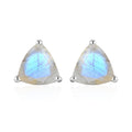 Premium Rainbow Moonstone Solitaire Stud Earrings in Platinum Over Sterling Silver 3.50 ctw - Sticky add to cart bar